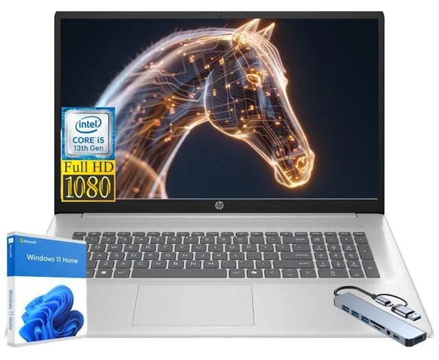 HP HP 17 laptop Intel Core i5-1334U 12GB 256GB NVMe 17.3" FHD Silver — product photo