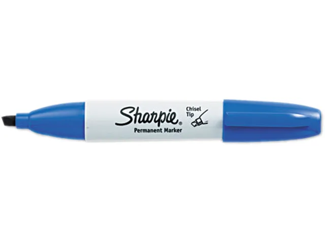 Blue Sharpie permanent marker chisel tip 5.3mm dozen box