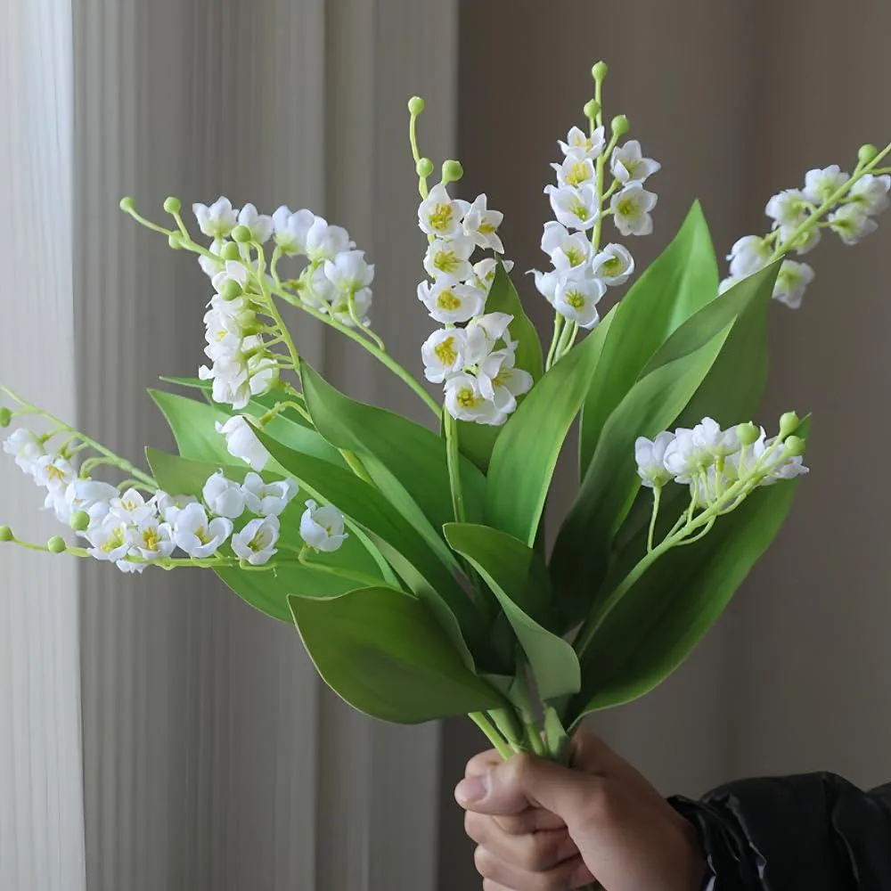 XIZHI Artificial Wind Chime Orchid Floral Arrangement 50H x 15W x 15D cm White — product photo