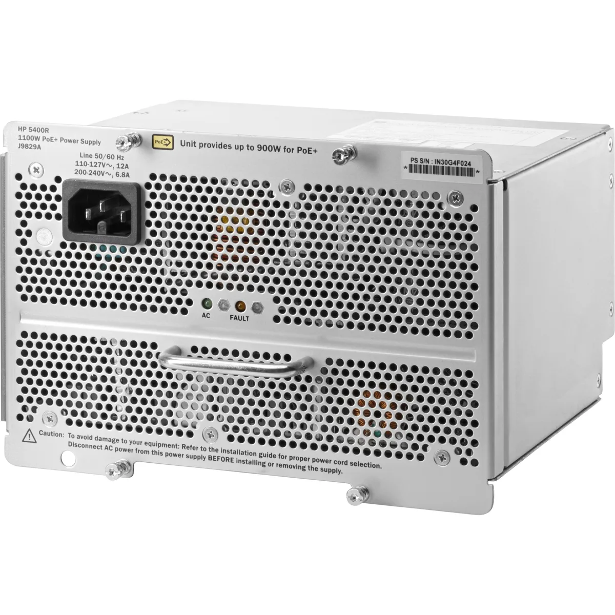 HPE HPE J9829A#ABA 5400R 1100W PoE+ zl2 server power supply — product photo