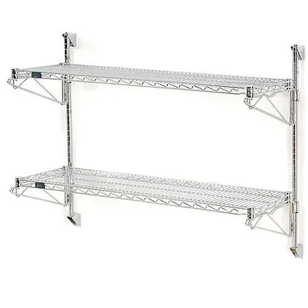 Nexel Nexel 1137184 Poly-Green Wall Mount Wire Shelving 30W 14D 34H 2-Shelf — product photo
