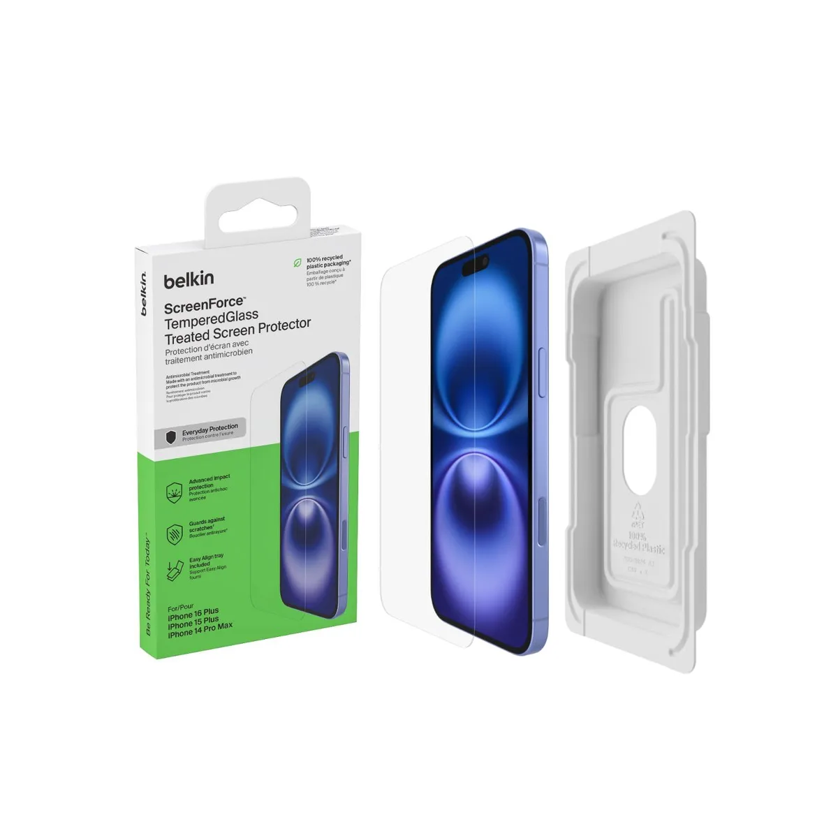 Belkin Belkin BELSF-15 PLUS Tempered Glass Screen Protector .33mm 2.5D Clear — product photo