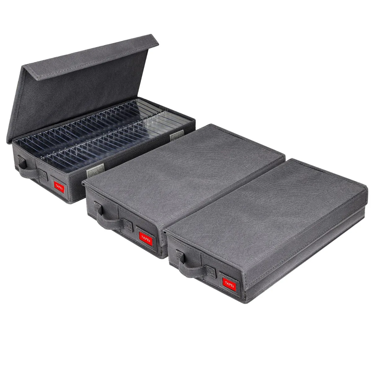 BESIGN BESIGN Cassette Storage Box Pack of 3 Grey 144 Cases — product photo