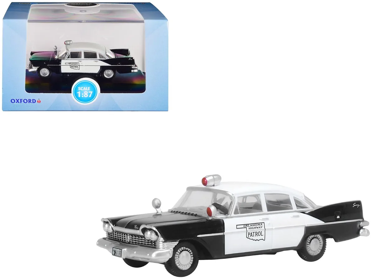 Oxford Diecast Oxford Diecast 1959 Plymouth Savoy Oklahoma Highway Patrol 1/87 hobby collectible — product photo
