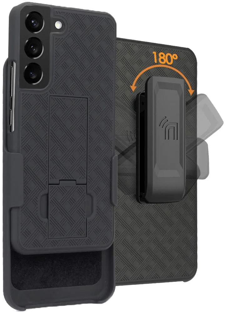 Nakedcellphone Nakedcellphone Kickstand Case + Belt Clip Holster Combo for Samsung Galaxy S22 5G Black — product photo