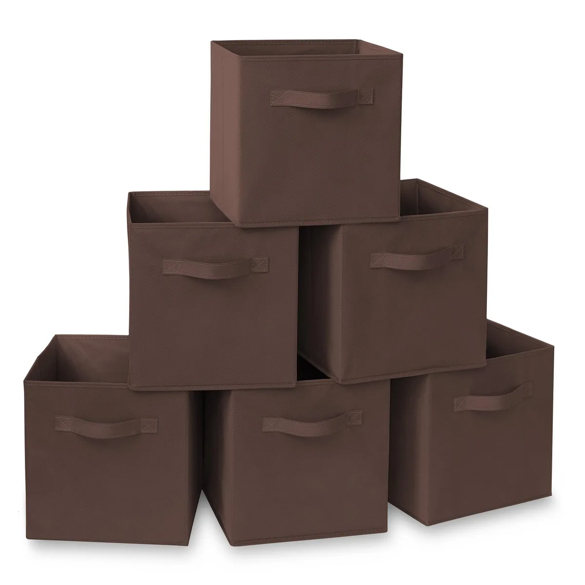 Casafield Casafield Set of 6 Collapsible Fabric Cube Storage Bins Brown 10.5" x 10.5" x 11 — product photo
