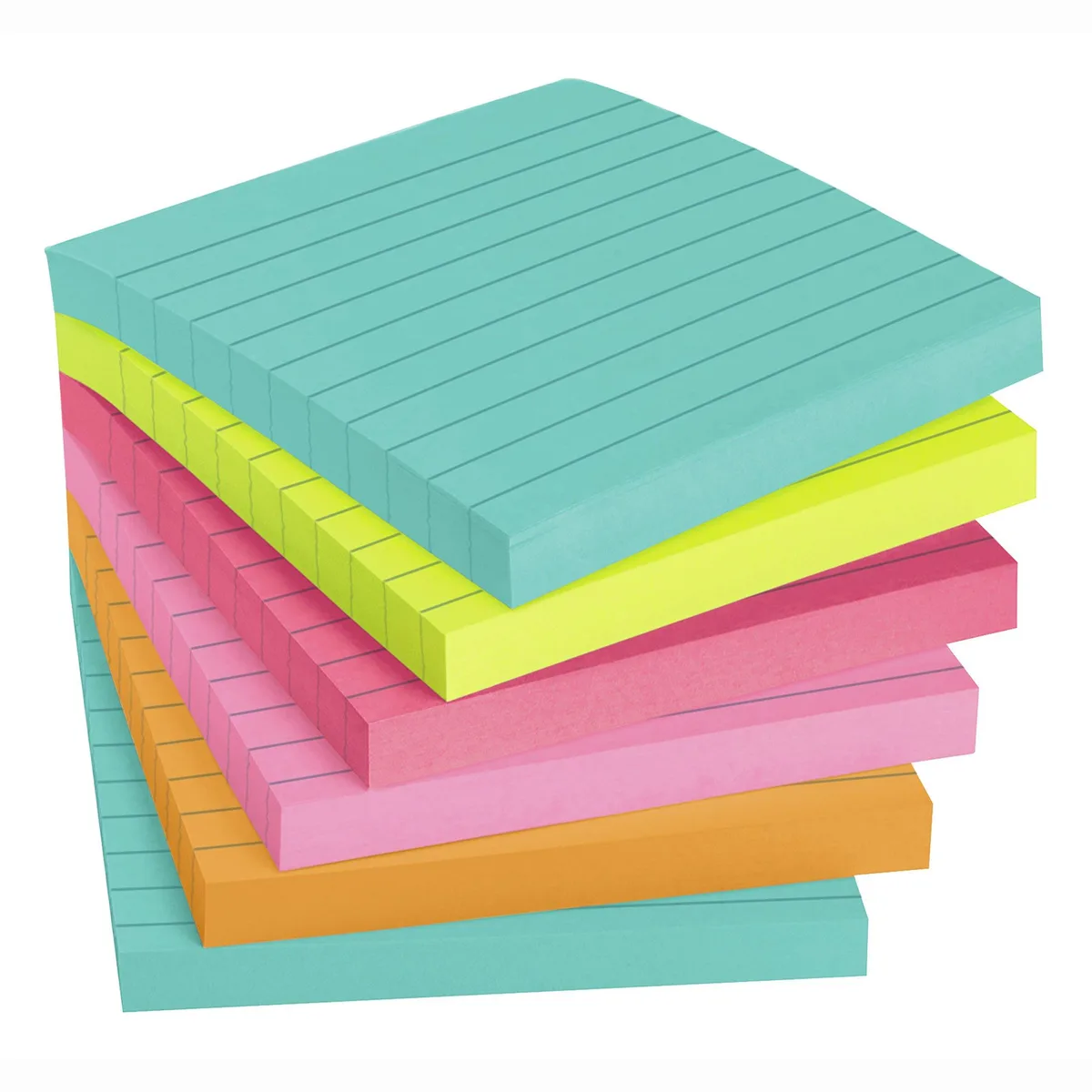 3M 3M 6756SSMIA Post-it Super Sticky Ruled Notes 6 Pack — product photo