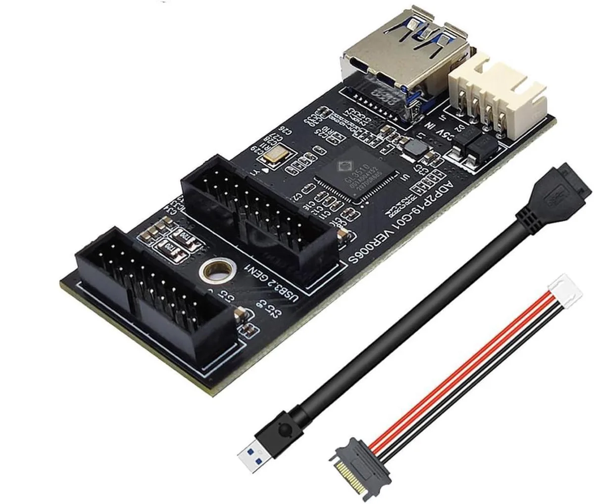 Vszerda Vszerda Internal USB 3.0 19-pin to Dual 20-pin Hub Splitter 1.3ft — product photo
