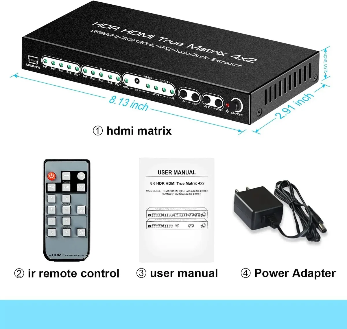 UTEK UTEK 8K HDR HDMI True Matrix 4x2 KVM Switch — product photo