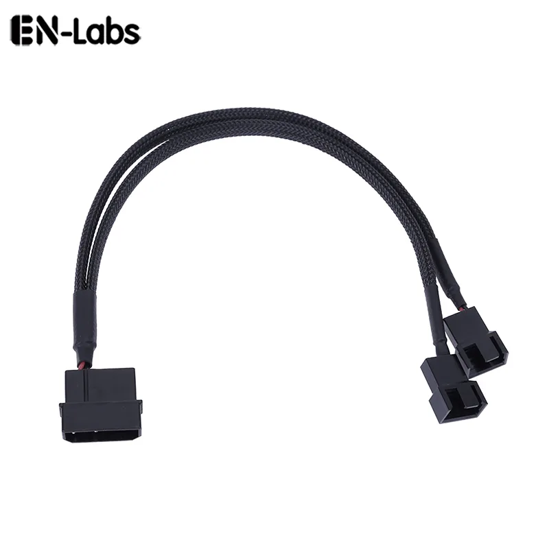 EN-Labs EN-Labs LP422TX425CM 10 inch 4pin Molex to 2x 3Pin/4Pin fan power splitter cable — product photo