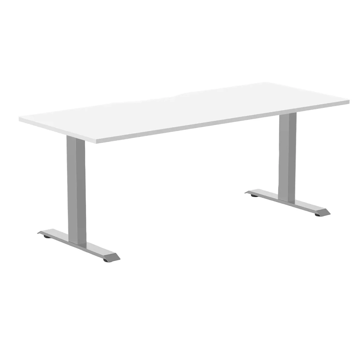 Desky Desky Zero Scalloped Laminate Office Desk White Grey 70.9 x 29.5 in — product photo