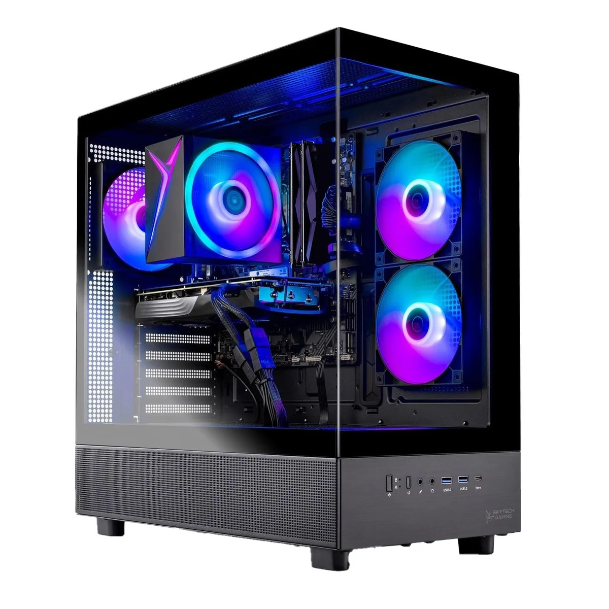 Skytech Skytech Azure Gaming PC Ryzen 5 7600 RTX 5070 12GB 16GB DDR5 6000 1TB NVMe 850W — product photo