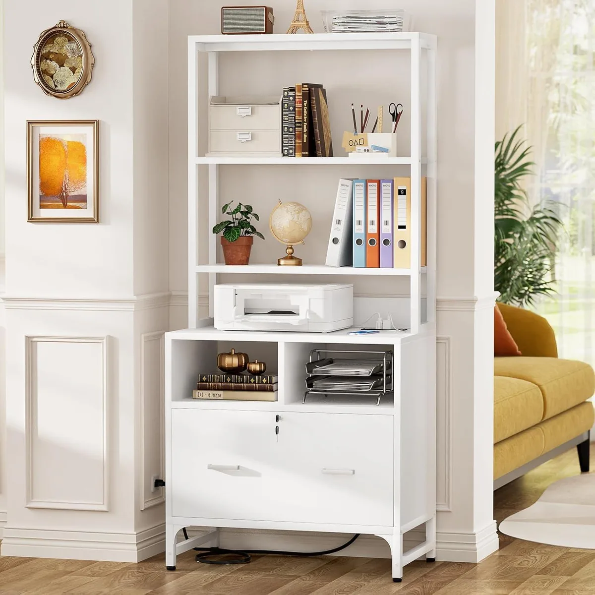 BFKK BFKK File Cabinet with Charging Station White — product photo