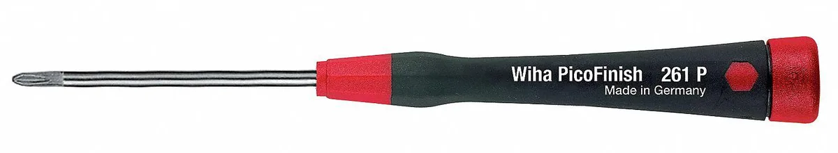 WIHA 26132 precision Phillips #00 screwdriver, round handle, chrome tip