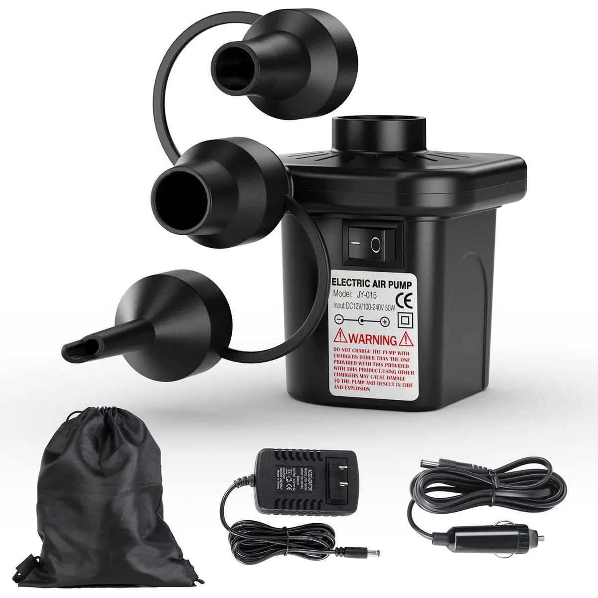 Motorenbau Electric Air Pump 110V AC/12V DC 3 Nozzles — product photo