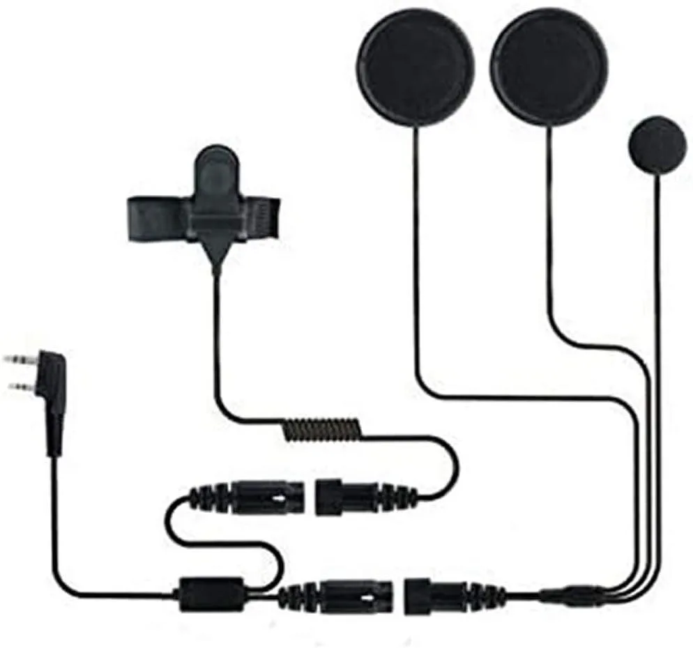 usbroway usbroway Helmet Kit 2 PIN Full Face Motorcycle Headset Earpiece Mic Two-Way Radio, Black — product photo