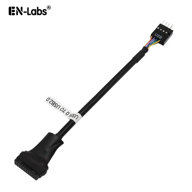 EN-Labs EN-Labs ADUSB9M220F USB 2.0 9pin Male to USB 3.0 20pin Female Adapter Cable 4 in. Black — product photo