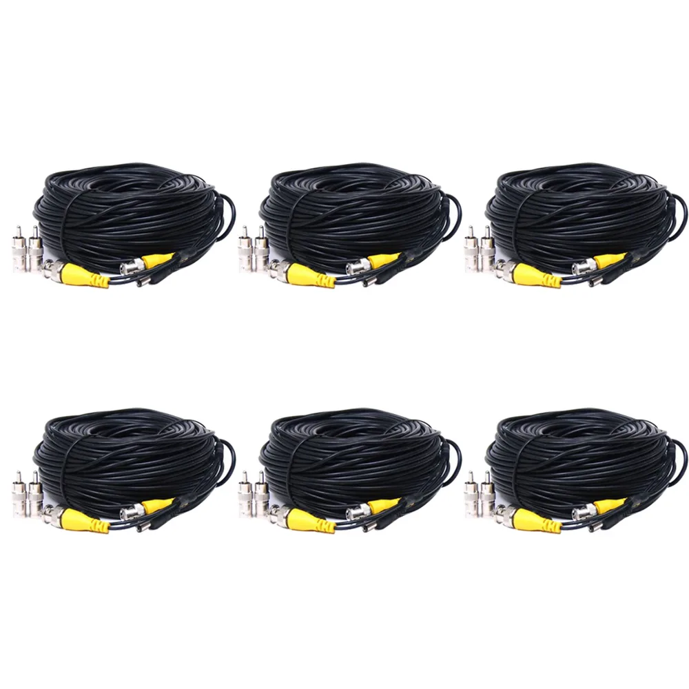 VideoSecu VideoSecu CBV506 6-pack 50ft BNC RCA video power cable — product photo