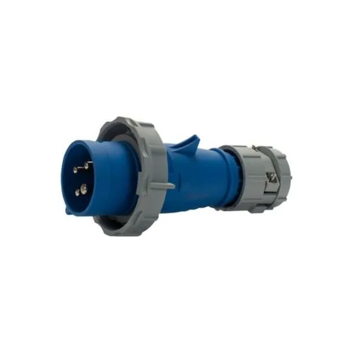 Eaton Eaton Arrow Hart AH420P9W straight blade plug 20A 250V three-phase IP69K #12-#10 AWG blue — product photo