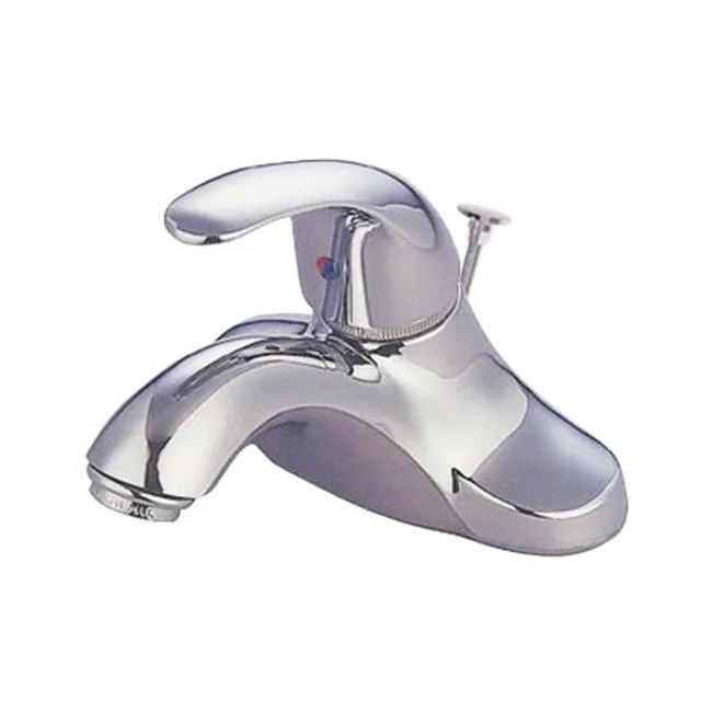 Chrome single-handle centreset lavatory faucet with pop-up drain