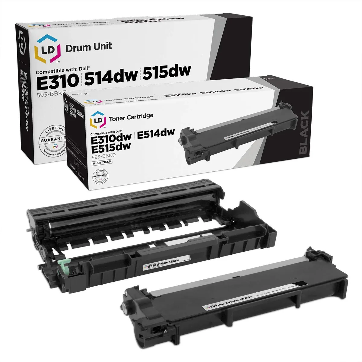 LD Products LD Products Toner Cartridge Compatible with Dell 593-BBKD P7RMX High Yield Black 3-Pack 2600 Pages — product photo