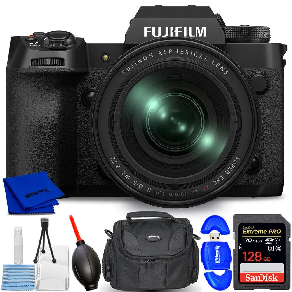 FUJIFILM FUJIFILM X-H2 40MP Mirrorless Camera with 16-80mm Lens 7PC Bundle — product photo