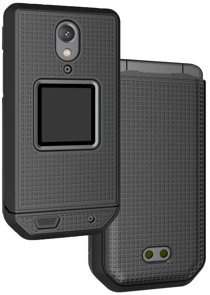 Nakedcellphone Nakedcellphone Textured Slim Grid Case for CAT S22 Flip Black — product photo