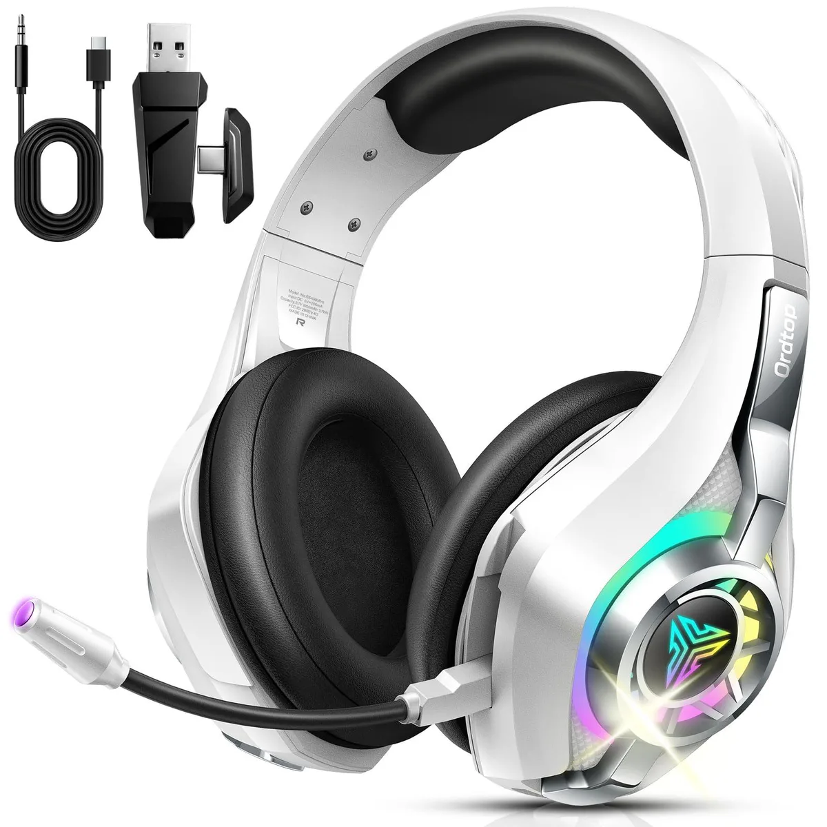  Ordtop GS400 Ultra Wireless Gaming Headset White — product photo