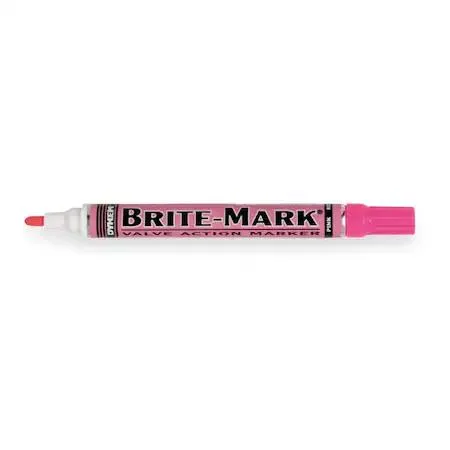 Aluminium paint marker with clip cap, pink bullet tip