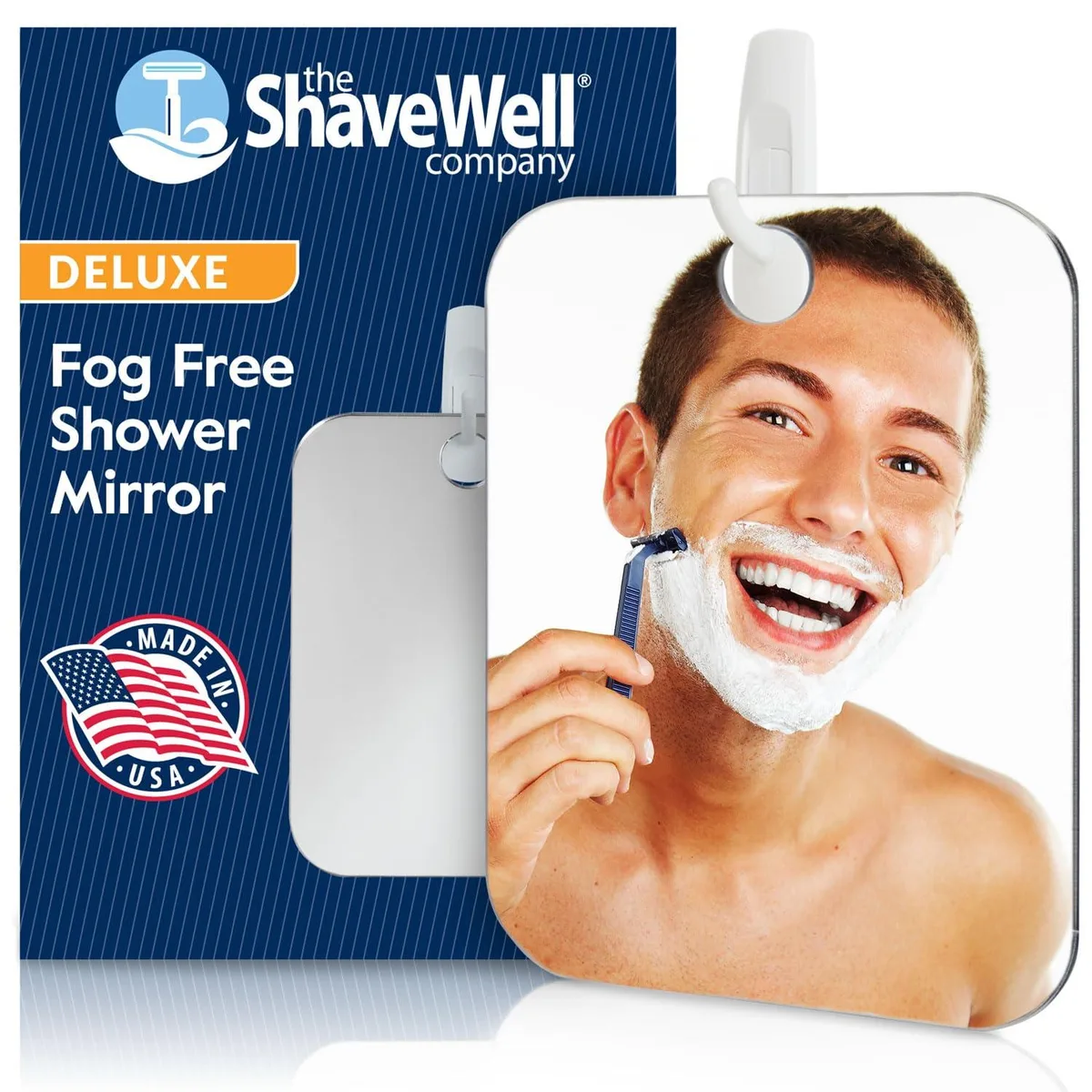  The Shave Well Company SW-002 Deluxe Anti-Fog Shaving Mirror with Removable Adhesive Hook — product photo