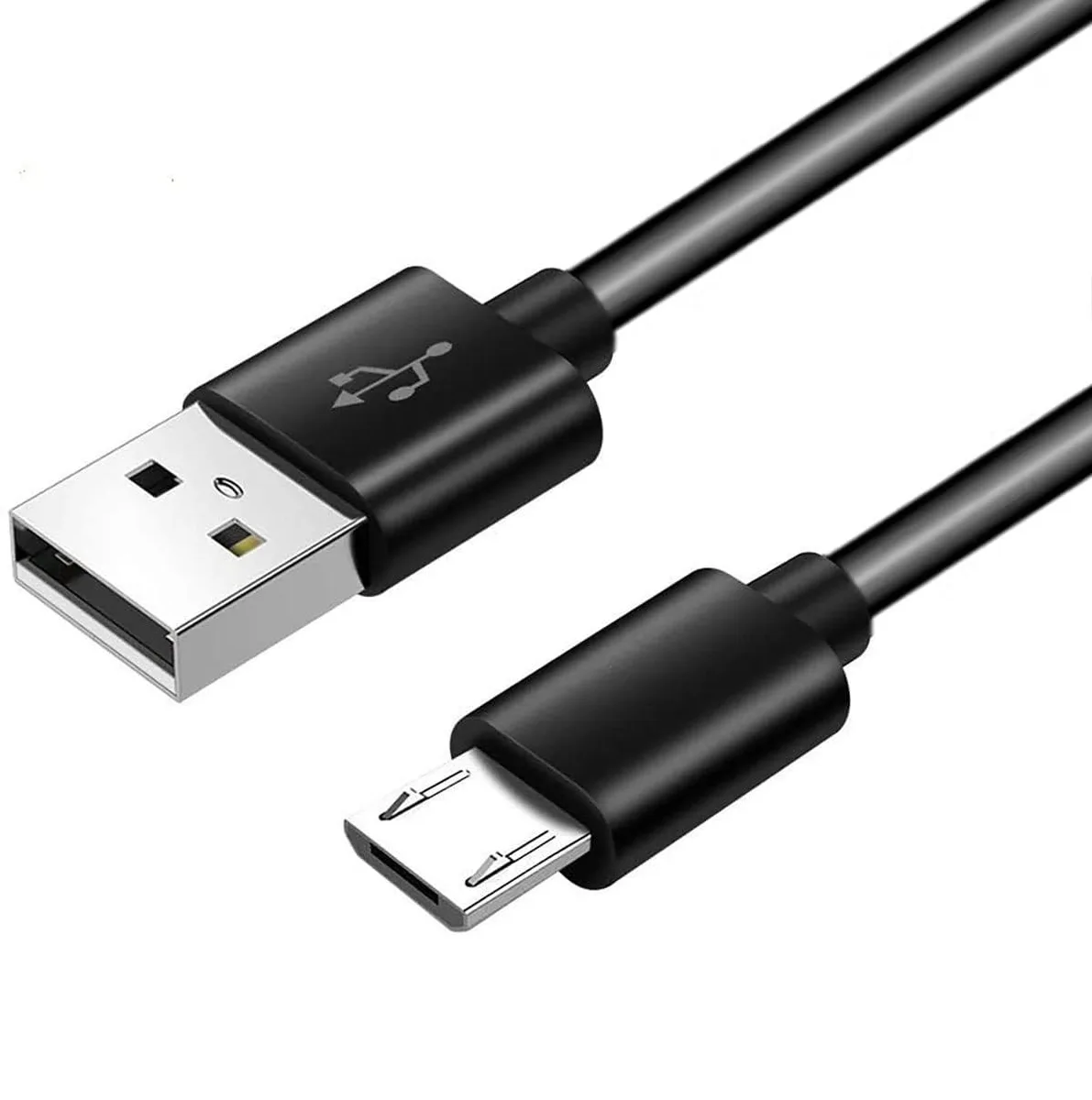 Black 5 ft Micro USB charging cable with male connectors