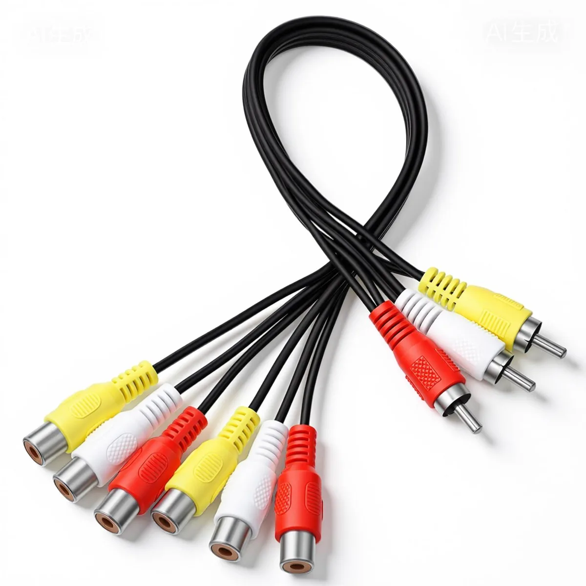  Ezymivs 5353VXEX5545 RCA Splitter Cable 3 Male to 6 Female 11 Inches — product photo