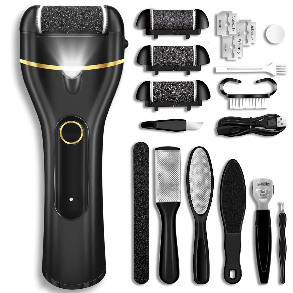 Baldwin Electric Callus Remover 17-in-1 Kit Black 1200mAh 7500/9000 rpm — product photo
