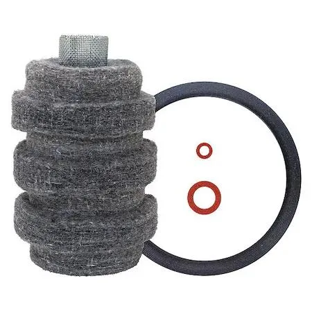 Transparent cylindrical cartridge fuel filter element with visible internal media and three gaskets included