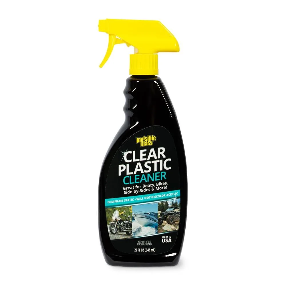 Clear 22 fl oz spray bottle of Invisible Glass plastic cleaner 92084