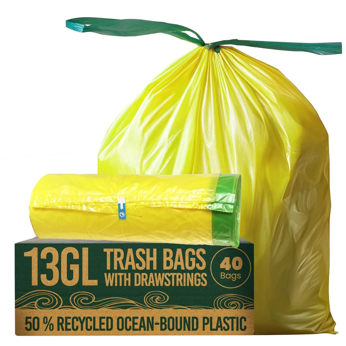  ETSUS 13GL 13 Gallon Trash Bags 40 Count 50% Recycled 1.6mil — product photo