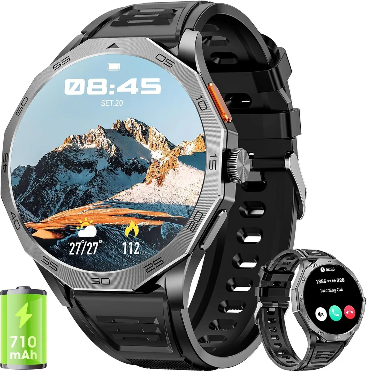 SMA SMA Military Smart Watch 1.85" 710mAh IP68 Black — product photo
