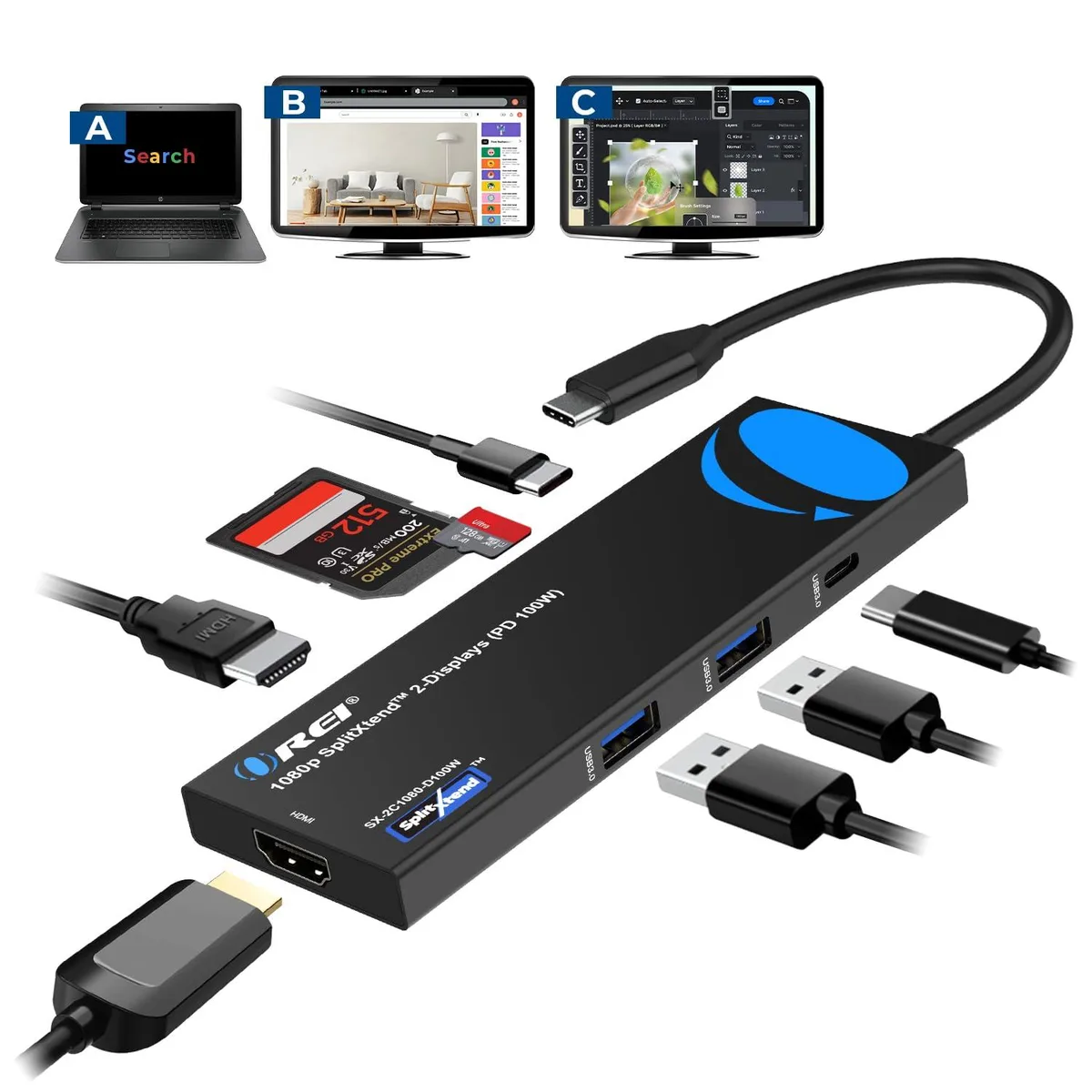  Belkin SX-2C1080-D100W Docking Station 1080p 100W PD — product photo