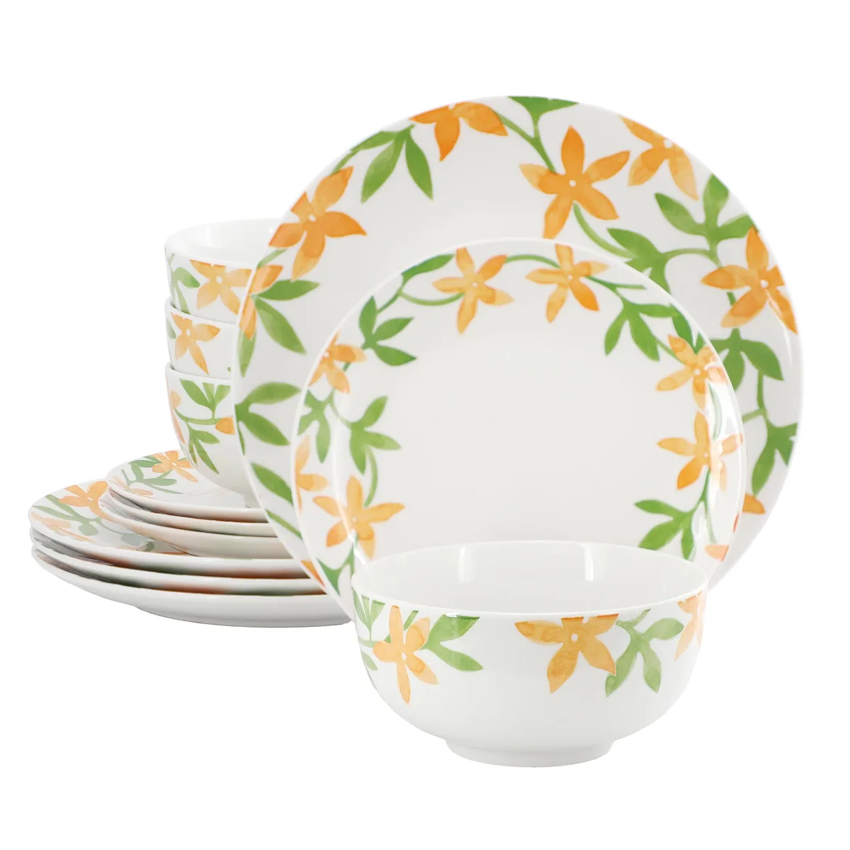Gibson Home Gibson Home Surrey Hill 12 Piece Fine Ceramic Dinnerware Set White — product photo