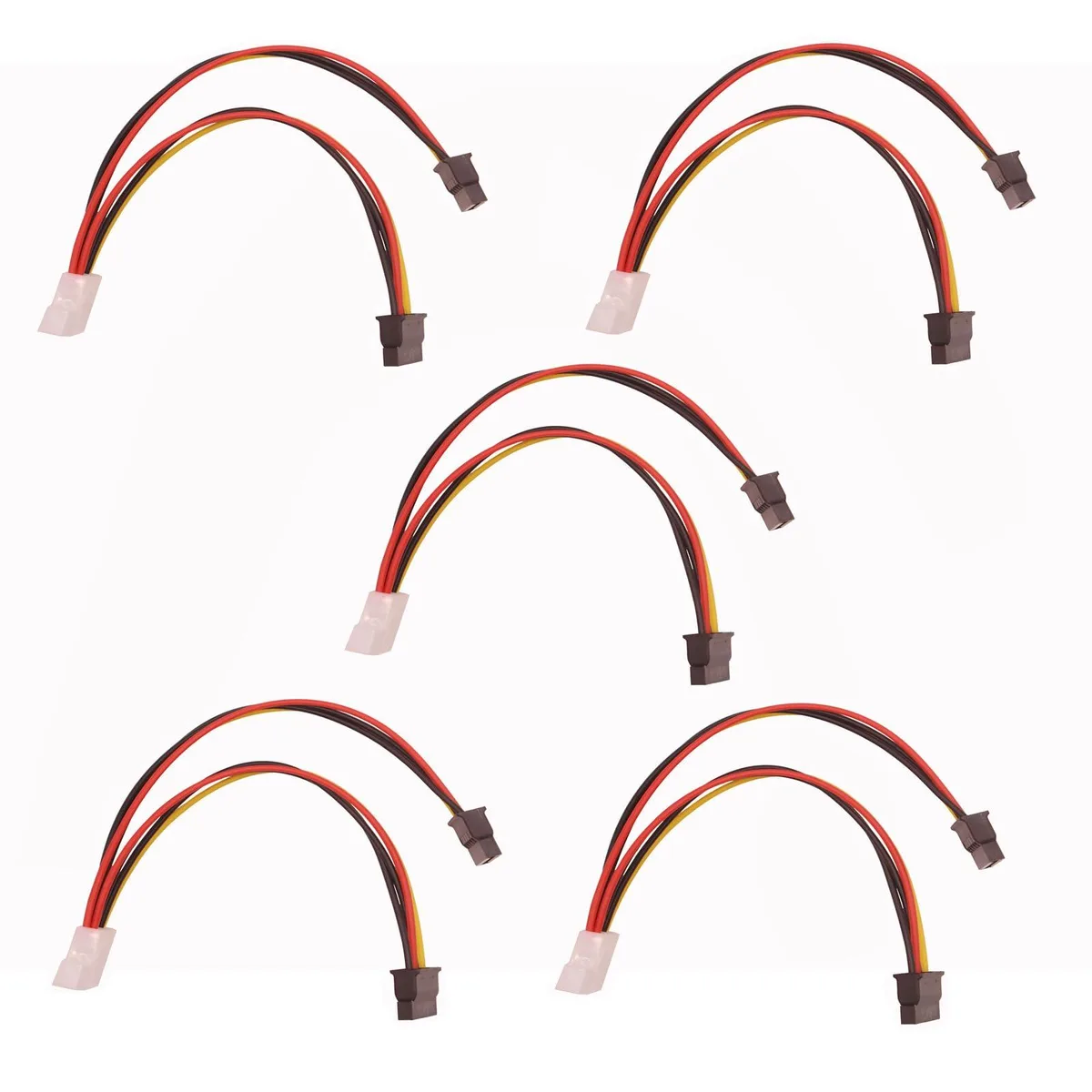 BUCIER BUCIER 5-Pack Molex to Dual SATA Power Splitter Cable 20cm — product photo
