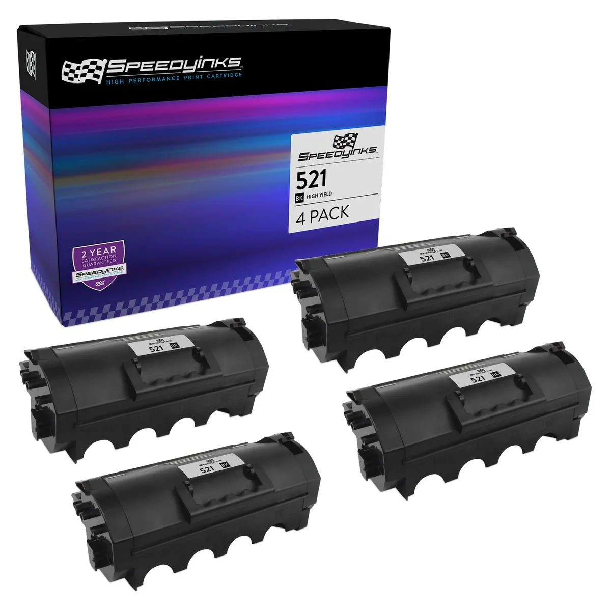 SpeedyInks SpeedyInks 521H Black Toner Cartridge 4-Pack 25000 Pages — product photo