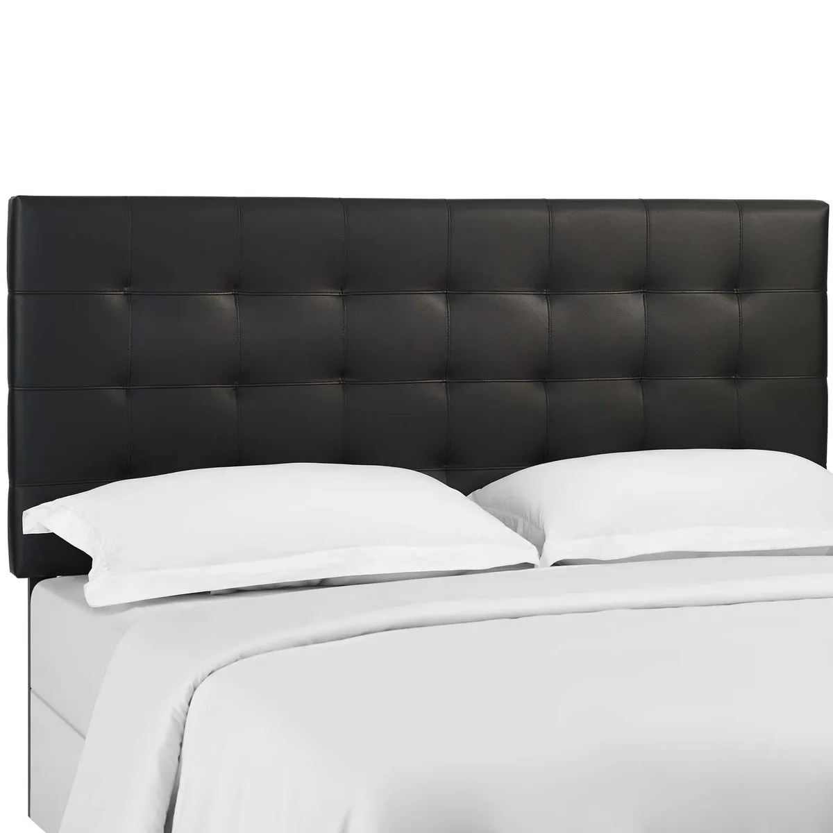 Modway Furniture Modway Furniture Paisley Tufted Full/Queen Faux Leather Headboard Black 63.5"L x 3"W x 46-54"H — product photo