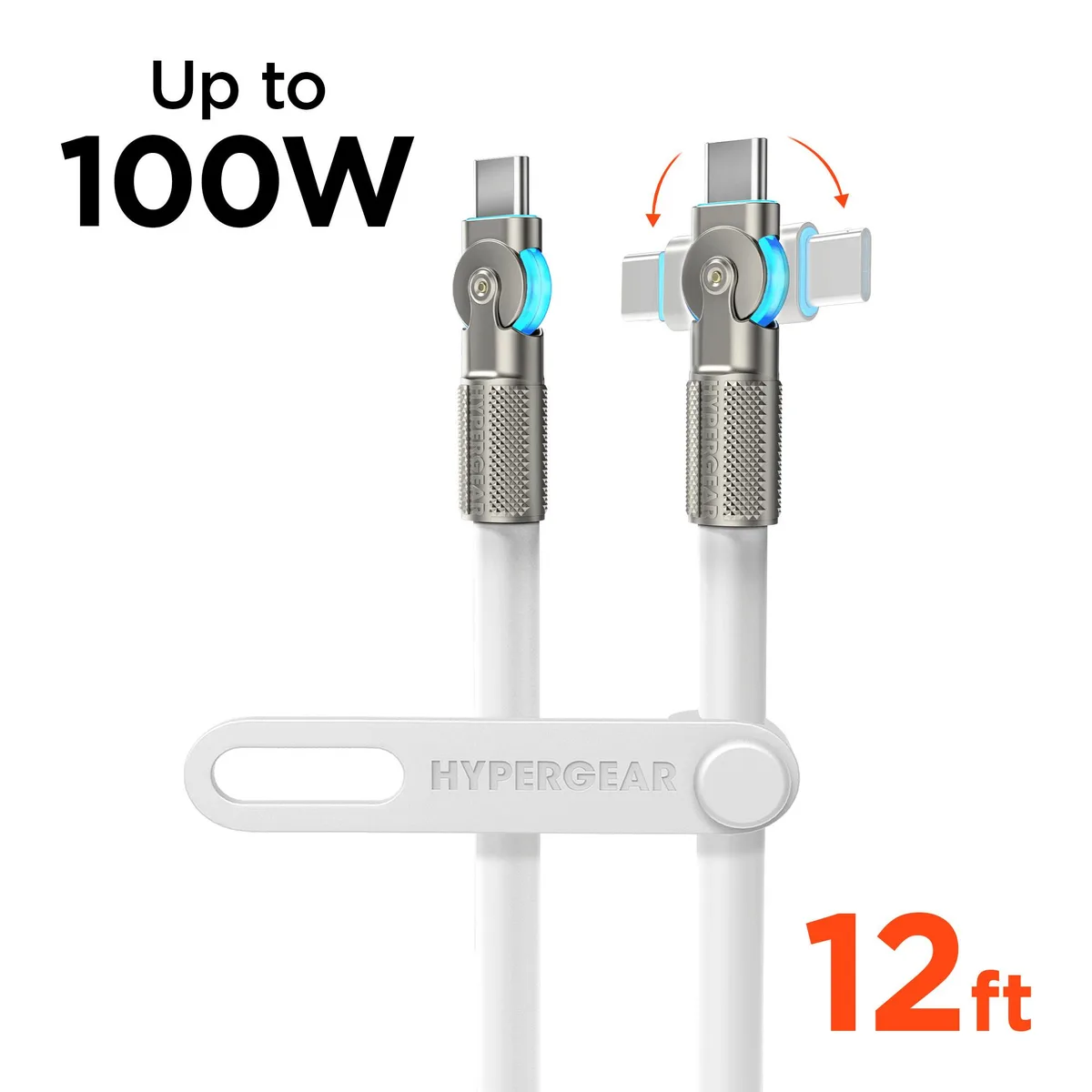 HyperGear HyperGear Chunky180° USB-C to USB-C cable 12ft 100W — product photo