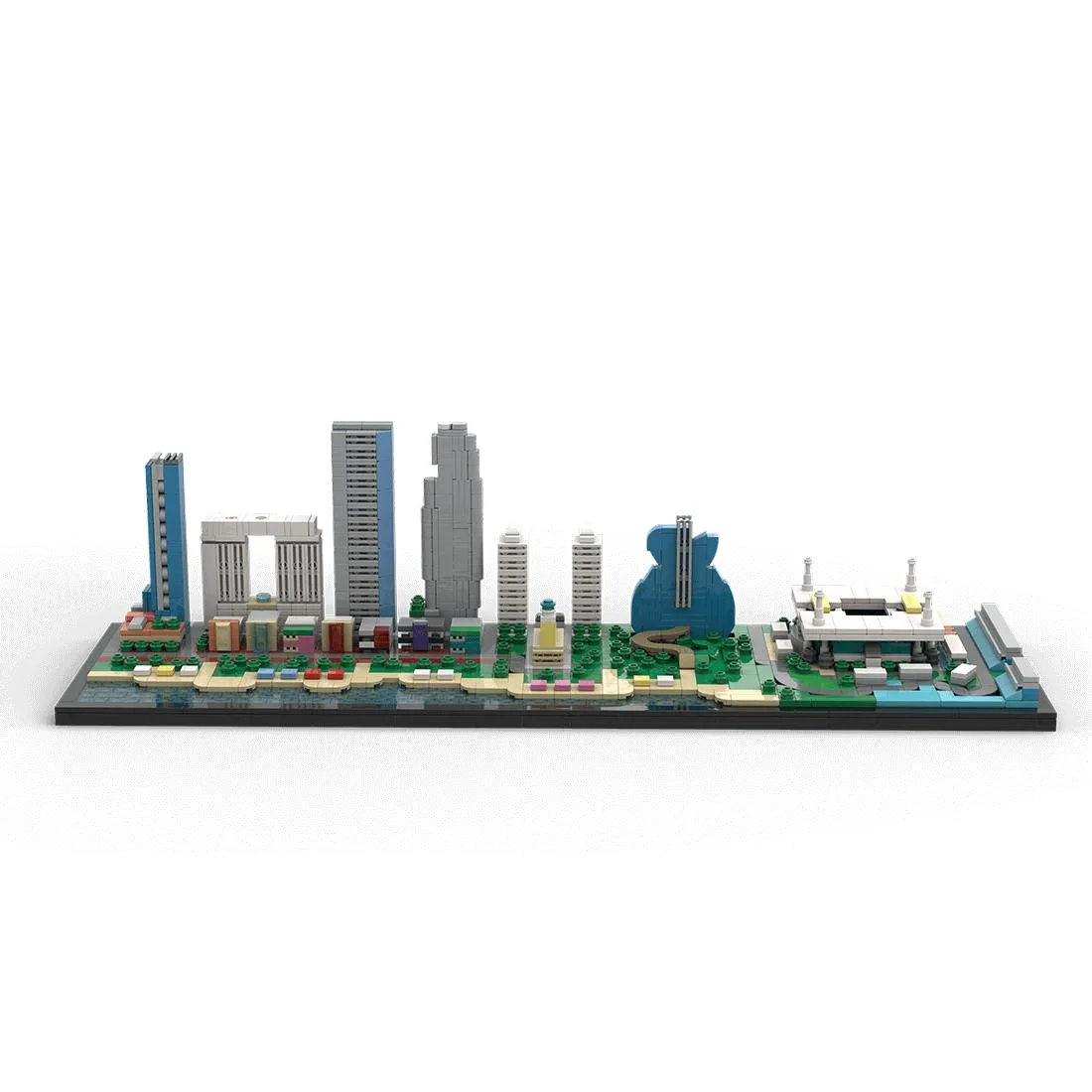 ZITIANYOUBUILD ZITIANYOUBUILD MOC-166957 1/2000 Miami Skyline Building Blocks Set 1337PCS — product photo