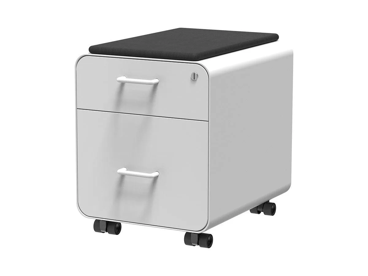 Monoprice Inc. Monoprice Inc. 137881 Round Corner 2-Drawer File Cabinet White with Seat Cushion — product photo