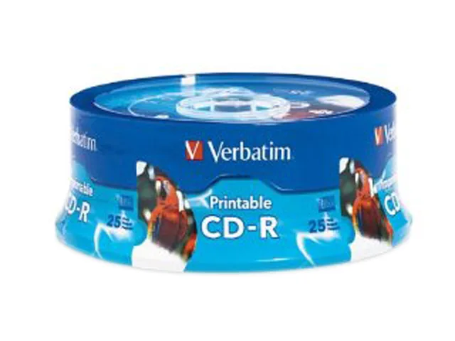 VERBATIM Verbatim 96189 700MB 52X CD-R White Inkjet Hub Printable 25 Packs — product photo