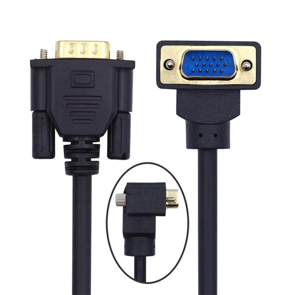 LORDWORLD LORDWORLD VGA Extension Cable 90 Degree Up Angled Male to Straight Male 1080P@60hz 3COAX+6C 1m 3.3ft — product photo