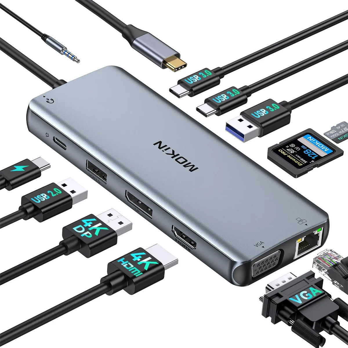 Belkin MOKiN 12-in-1 USB-C Docking Station, Triple Monitor 4K@60Hz, 100W PD — product photo