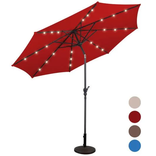 SlickBlue SlickBlue 10 ft Solar Patio Umbrella Red — product photo