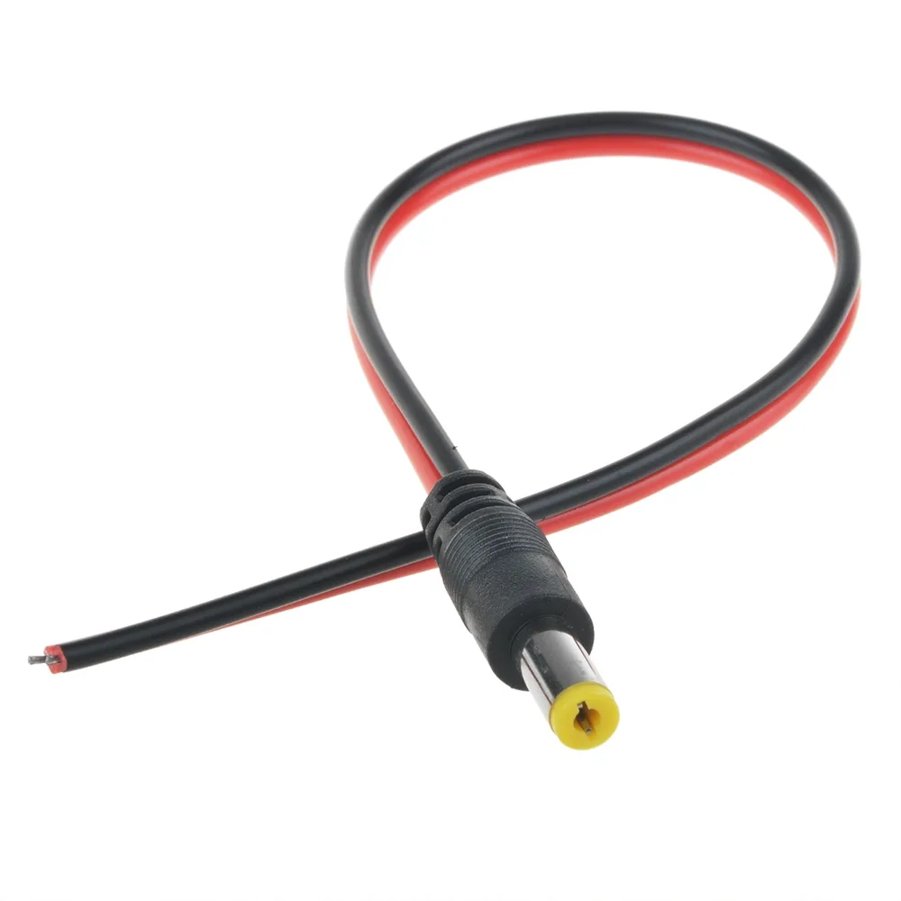 ABLEGRID ABLEGRID 12V DC 5.5×2.1mm Pigtail Male Cable 28cm Black — product photo